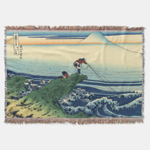 Manta Arte de pescador vintage Hokusai Kajikazawa