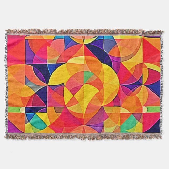 Manta Arte de simetría abstracto vibrante (Anverso)