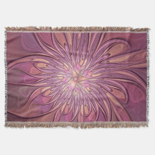 Manta Arte floral fractal moderno abstracto colores de b
