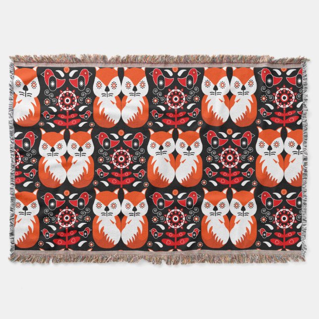 Manta Arte folclórico escandinavo de Fox (Anverso)