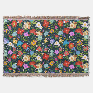 Manta Arte folclórico floral mexicano
