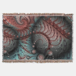 Manta Arte fractal de fantasía vívida abstracta marrón a