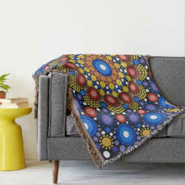 Manta Arte Fractal Floral Dotado Retro Mandala