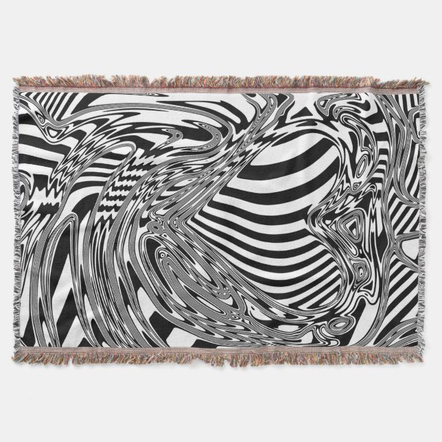 Manta Arte Geométrico Negro Y Blanco 12 (Anverso)