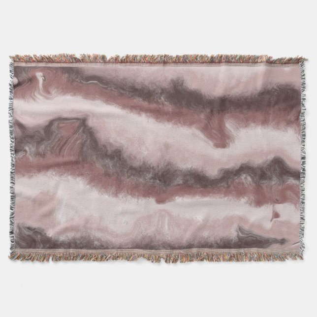 Manta Arte Líquido Mineral de Palo de Rosa Abstracto (Anverso)