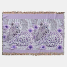 Manta Arte majestuoso de leopardo enjoyado de púrpura re