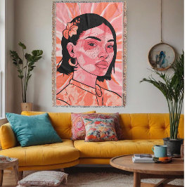 Manta Arte minimalista femenino boho moderno