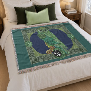 Manta Arte Nouveau Nudo de Búho Verde Celta