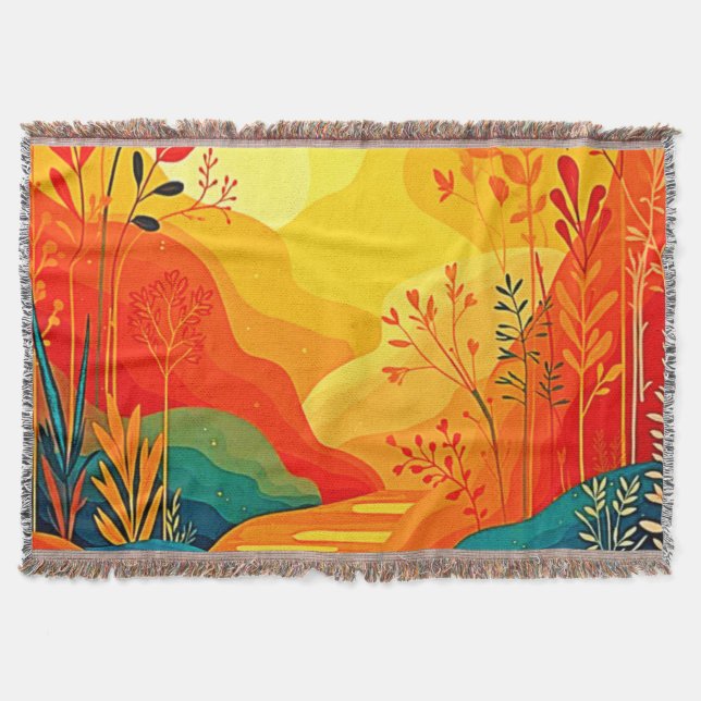 Manta Arte paisajístico otoñal (Anverso)