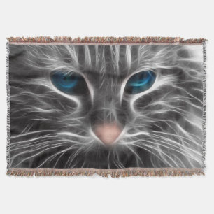Manta Asombrosa cara de gato de ojos azules