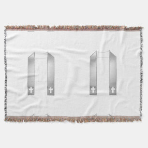 Manta Aspecto 3-D Stole del sacerdote plateado