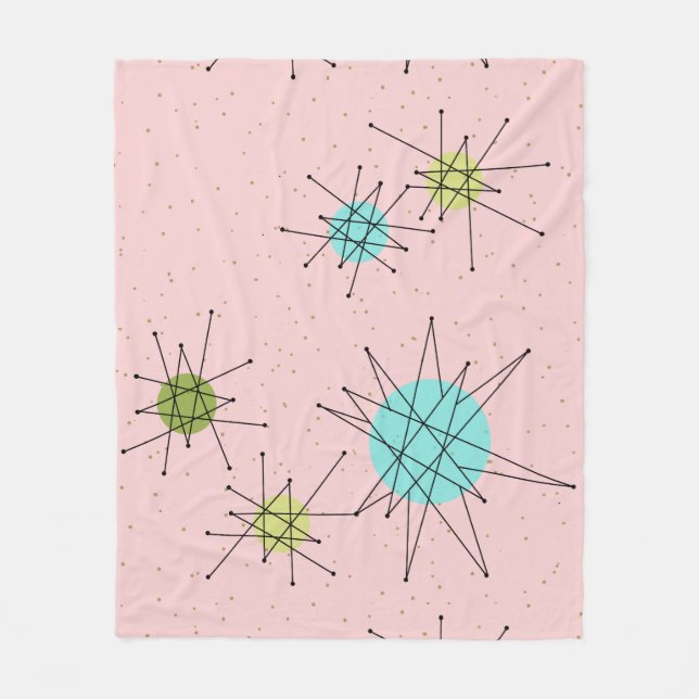 Manta atómica icónica rosada del paño grueso y (Anverso)