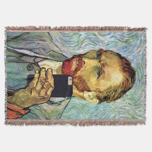 Manta Autorretrato de Vincent Van Gogh con celular selfi (Anverso)