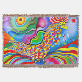 Manta "Ave de ensueño". Un gallo abstracto surrealista