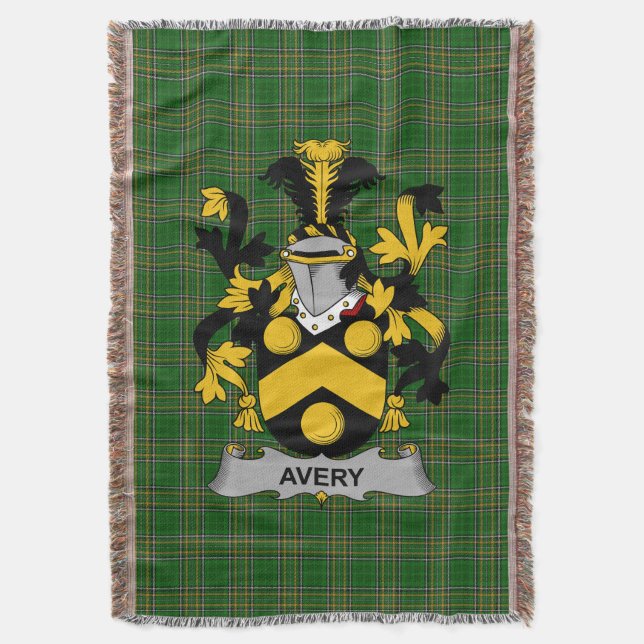 Manta Avery Coat of Arms Family Crest Irlanda (Frente vertical)