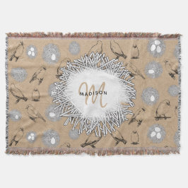 Manta Aves de época y Nest Rustic Kraft Brown