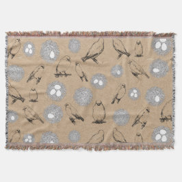 Manta Aves de época y Nest Rustic Kraft Brown