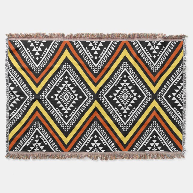 Manta Aztec Geometric Boho Throw Blanket (Anverso)