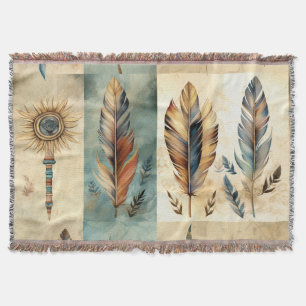 Manta Aztec Tribal Feathers Medicine Stick