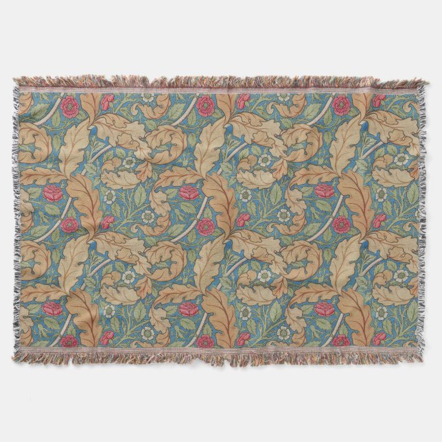 Manta Azul marigold floral Morris William bronceado angu (Anverso)
