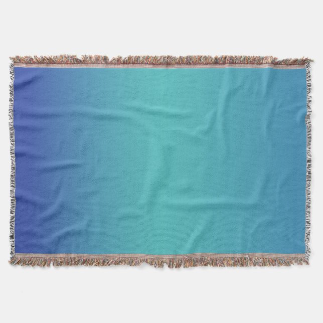 Manta Azul Moderno Turquesa Gradiente Ombre (Anverso)