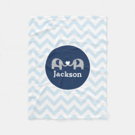 Manta azul personalizada del bebé de Chevron del