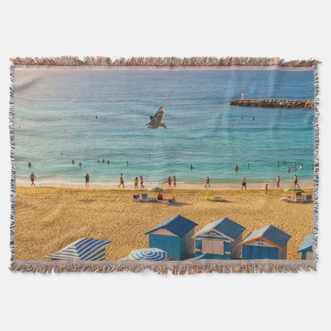 Manta Azure Coast Retreat Throw Blanket (Anverso)