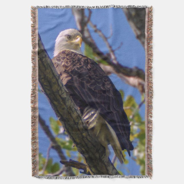 Manta Bald Eagle Throw Blanket (Frente vertical)