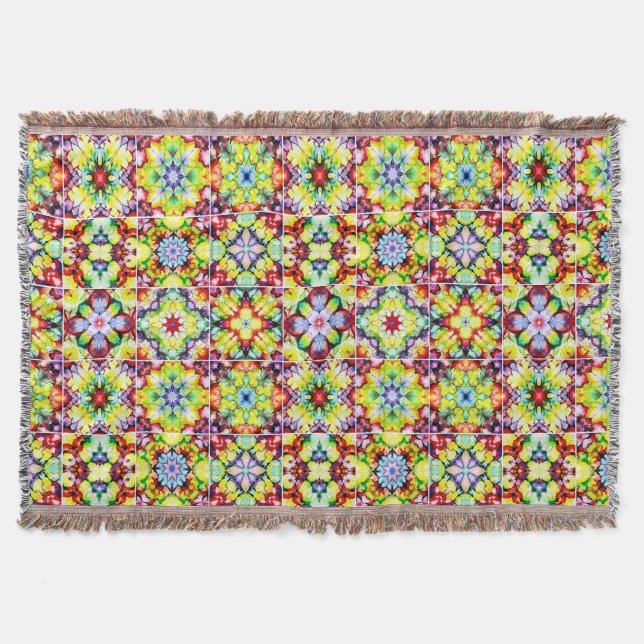 Manta Baldosas mediterráneas, mosaicos de tinta de alcoh (Anverso)