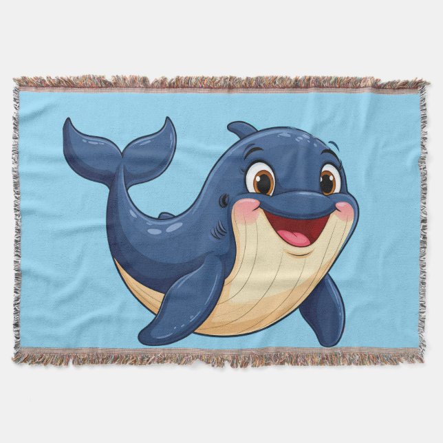 Manta Ballena de dibujos animados alegres nadando (Anverso)