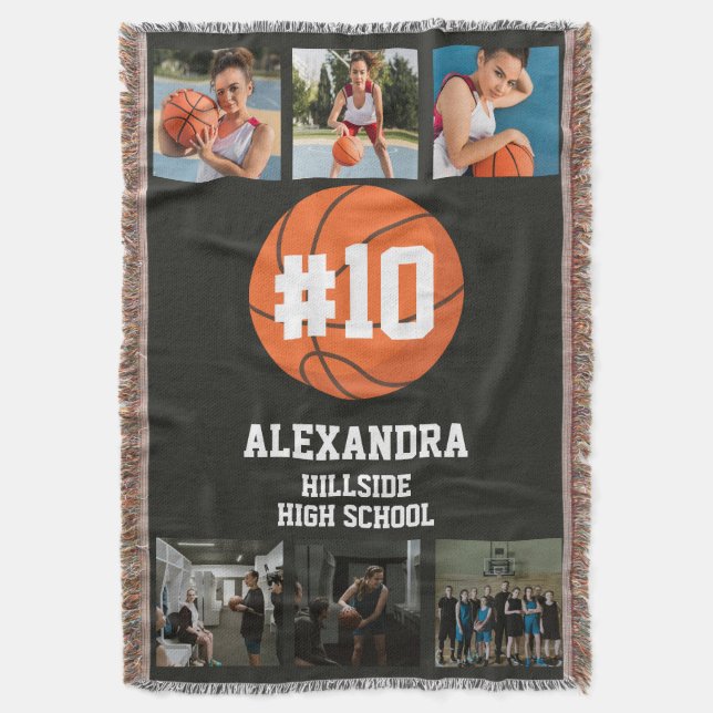 Manta Baloncesto en la escuela secundaria negra (Frente vertical)