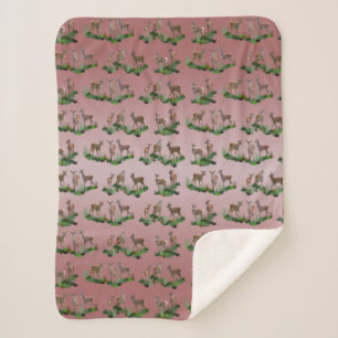 Manta Bambi Meadow Sherpa (Mezcla Rosa Polvo)
