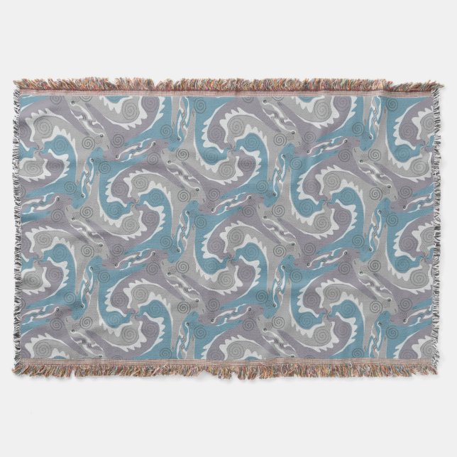 Manta Banda giratoria Hares Tesselation Blue T Blanket 3 (Anverso)