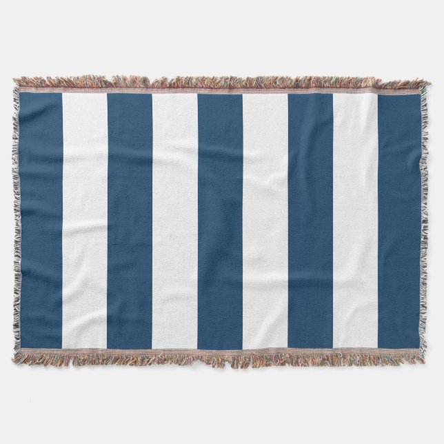 Manta Bandas azules de la marina, franjas blancas, patró (Anverso)