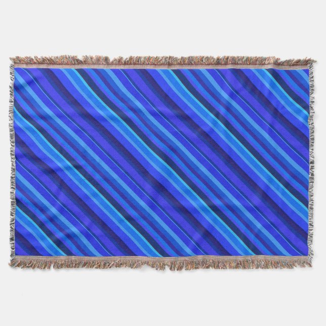 Manta Bandas diagonales azules (Anverso)