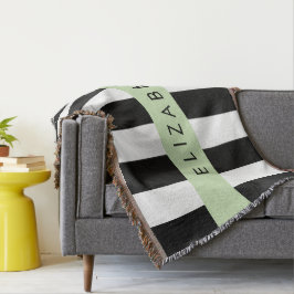 Manta Bandas en blanco y negro, rayas, líneas, nombre