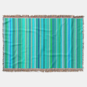 Manta Bandas enrolladas, azul océano y turquesa