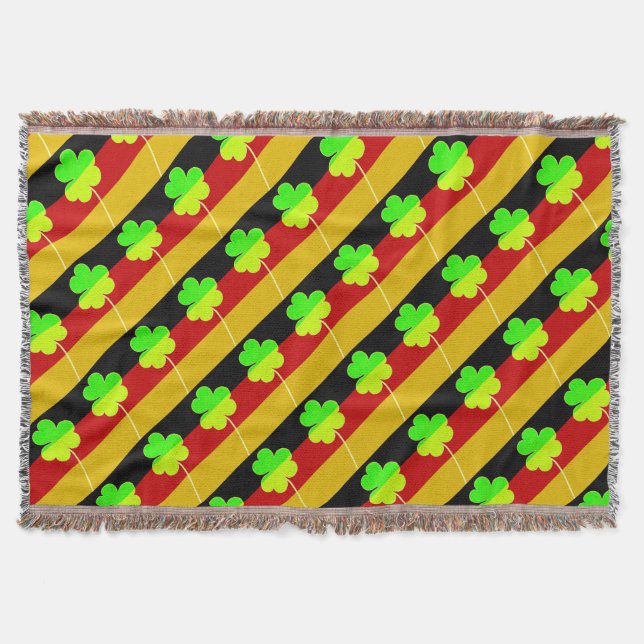 Manta Bandera alemana irlandesa Shamrock Clover St. Patr (Anverso)