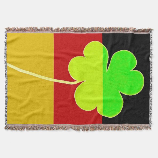 Manta Bandera alemana irlandesa Shamrock Clover St. Patr (Anverso)
