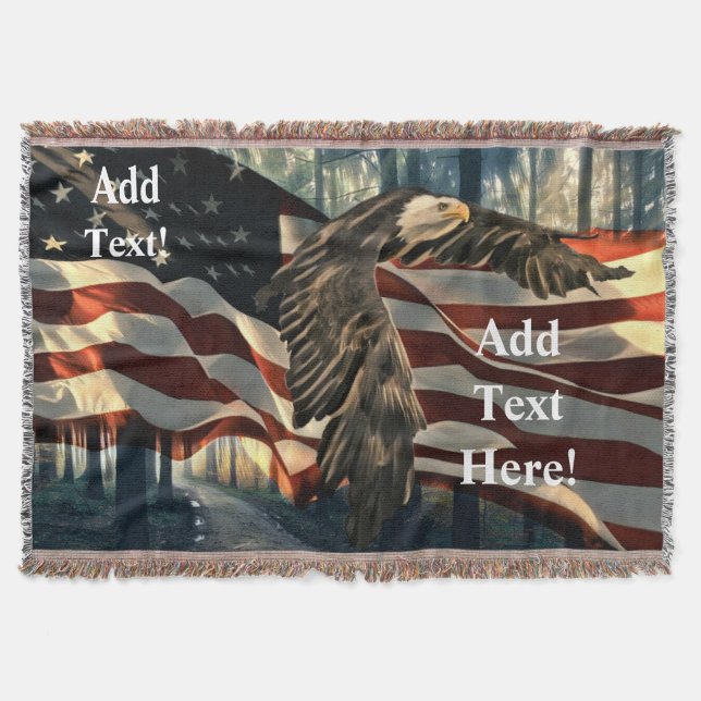 Manta Bandera americana águila calva (Anverso)