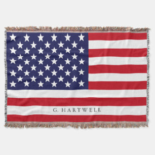 Manta Bandera americana patriótica estilizada del nombr