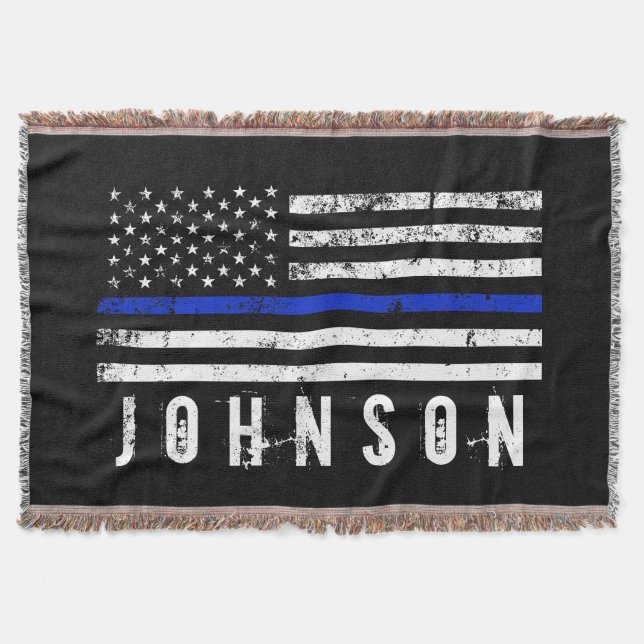 Manta Bandera apenada nombre personalizada de la policía (Anverso)