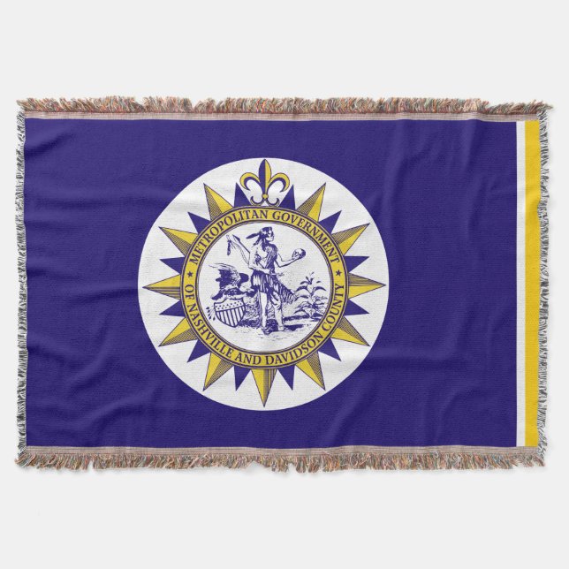 Manta Bandera de Nashville, Tennessee Throw Blanket (Anverso)