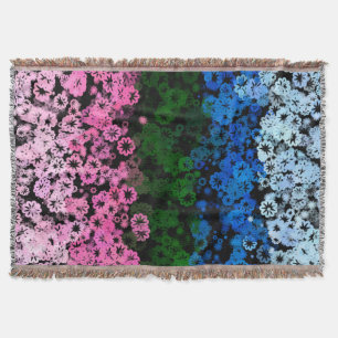 Manta Bandera de orgullo omniromántico floral retro groo