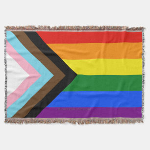 Manta Bandera de orgullo progresista de SlipperyJoe seis
