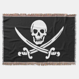 Manta Bandera de pirata alegre de Rogelio