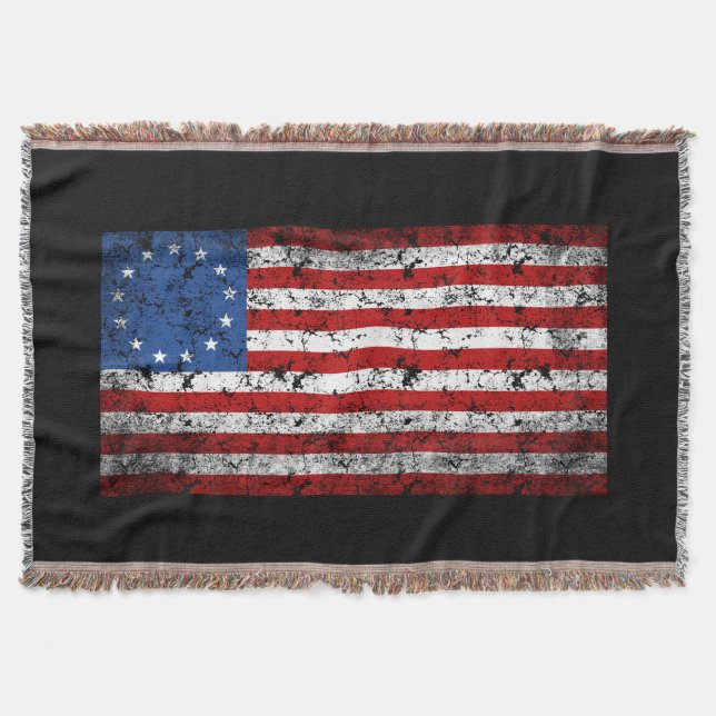 Manta Bandera de Vintage Betsy Ross (Anverso)