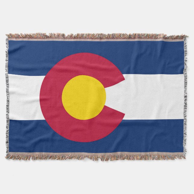 Manta Bandera del Estado de Colorado Imprimir Patriótico (Anverso)