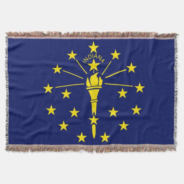 Manta Bandera del Estado de Indiana Imprimir Patriótico (Anverso)