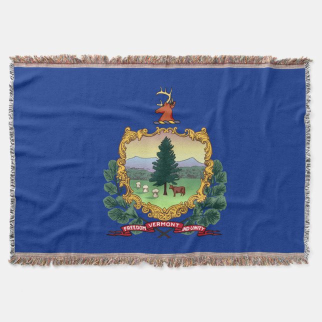 Manta Bandera del estado de Vermont Imprimir Patriótico (Anverso)